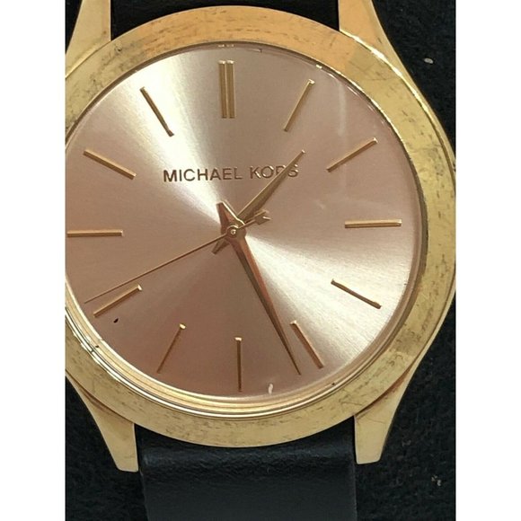 Michael Kors MK3493 Women's Black Leather Analog P - Picture 2 of 8